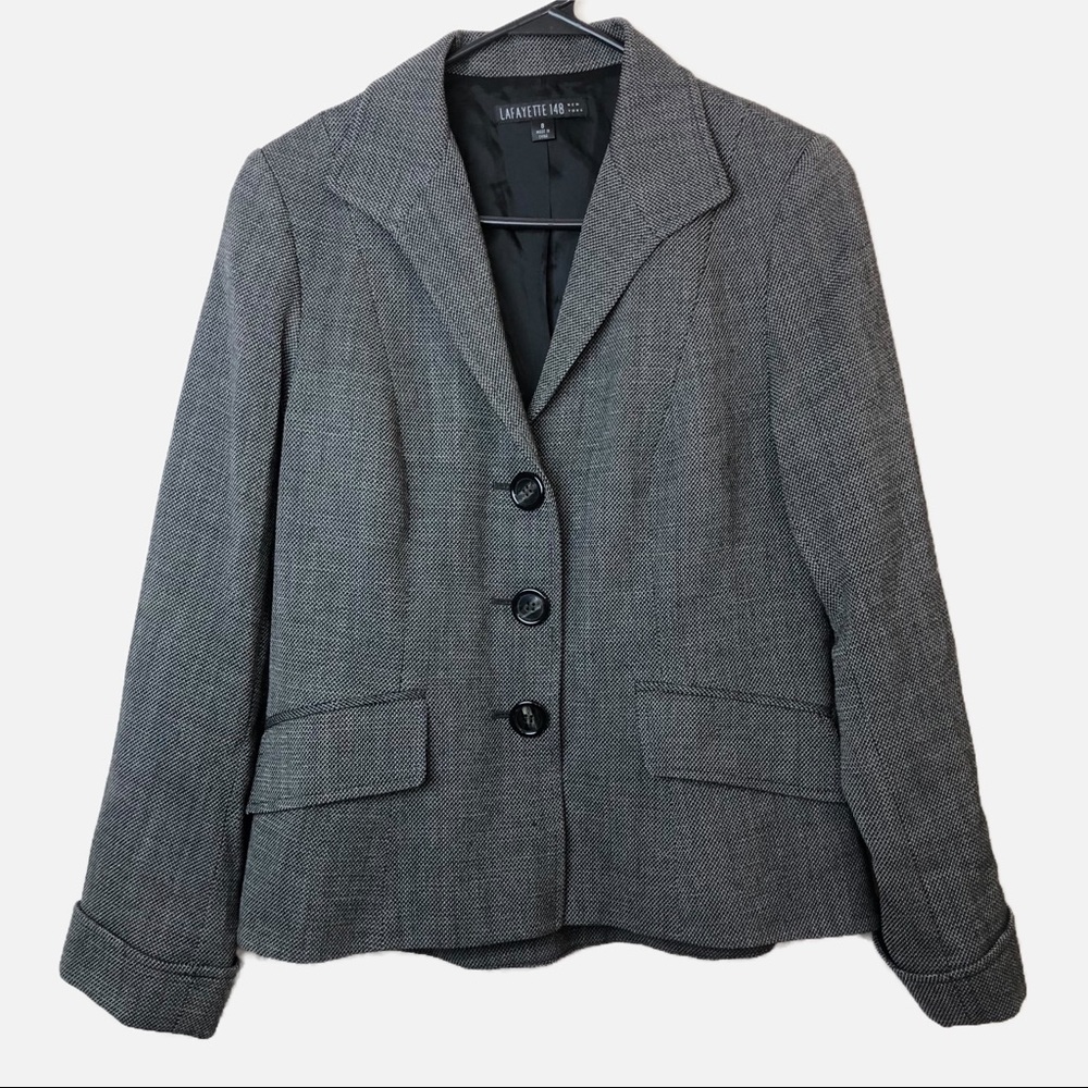 Lafayette 148 Blazer Jacket Size 8 Career Wool Blend